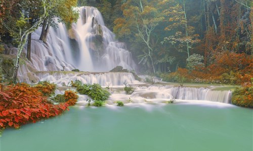 Laos a Kambodža s koupáním - Laos - vodopády Kuang Si