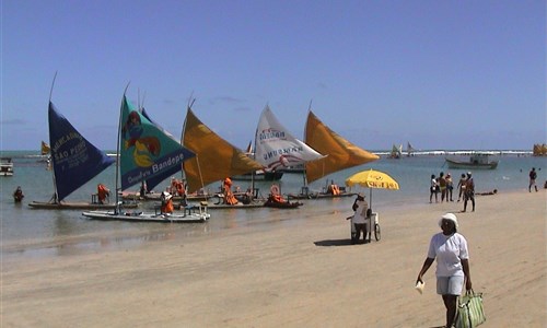 Pernambuco - nejkrásnější pláže Brazílie - Porto de Galinhas - jangady