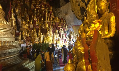 Myanmar - památky, příroda, koupání - Jeskyně Pindaya
