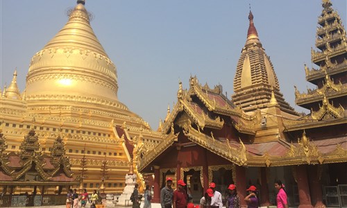 Myanmar - památky, příroda, koupání - Bagan - pagoda Shwezigone