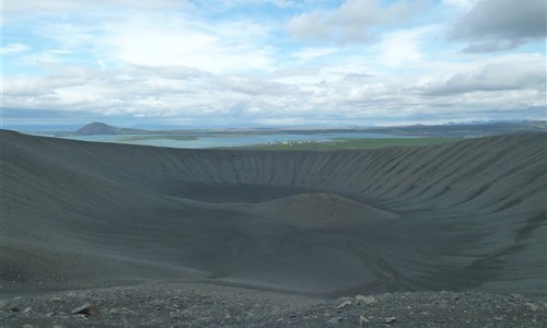 Island - velký okruh pro pokročilé - Island, kráter Hverfjall