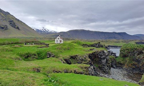 Island - západní fjordy - Sopka s ledovcem  Snaefellsjökull