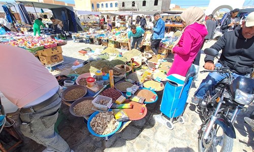 Jižní Tunisko s koupáním na Djerbě a lehkou turistikou - tradiční trh (souk) ve městě Douz