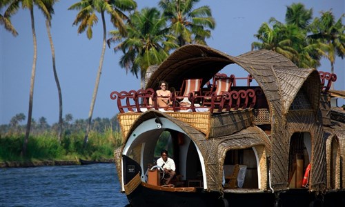 Jižní Indie - hinduistické klenoty a pohoda pláží - Kettuvallams - hausbót