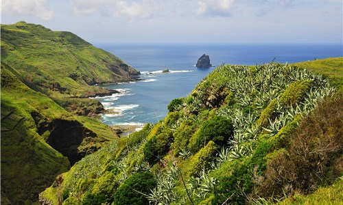 Azorské ostrovy - São Miguel – pěší turistika v zeleném ráji - pobřeží Santa Maria, Azory