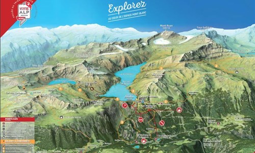Švýcarská parní nostalgie - mapa Vertic Alp
