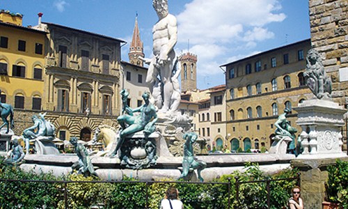 Rychlovlaky napříč Itálií - Florencie, Neptunova fontána