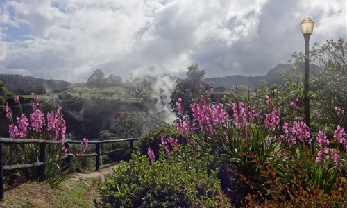 Azorské ostrovy - São Miguel a Flores – pěší turistika v květinovém ráji - Furnas