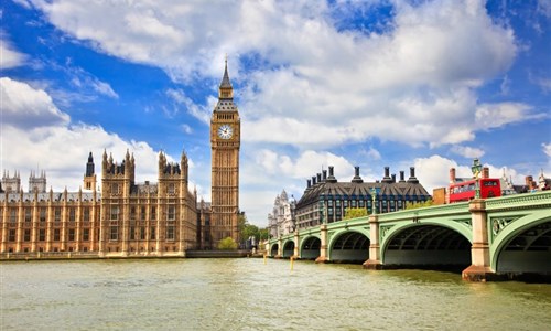 Skvosty jižní Anglie s koupáním na Anglické riviéře - autobusem - Londýn - parlament
